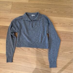 Reformation Charcoal V-Neck Sweater